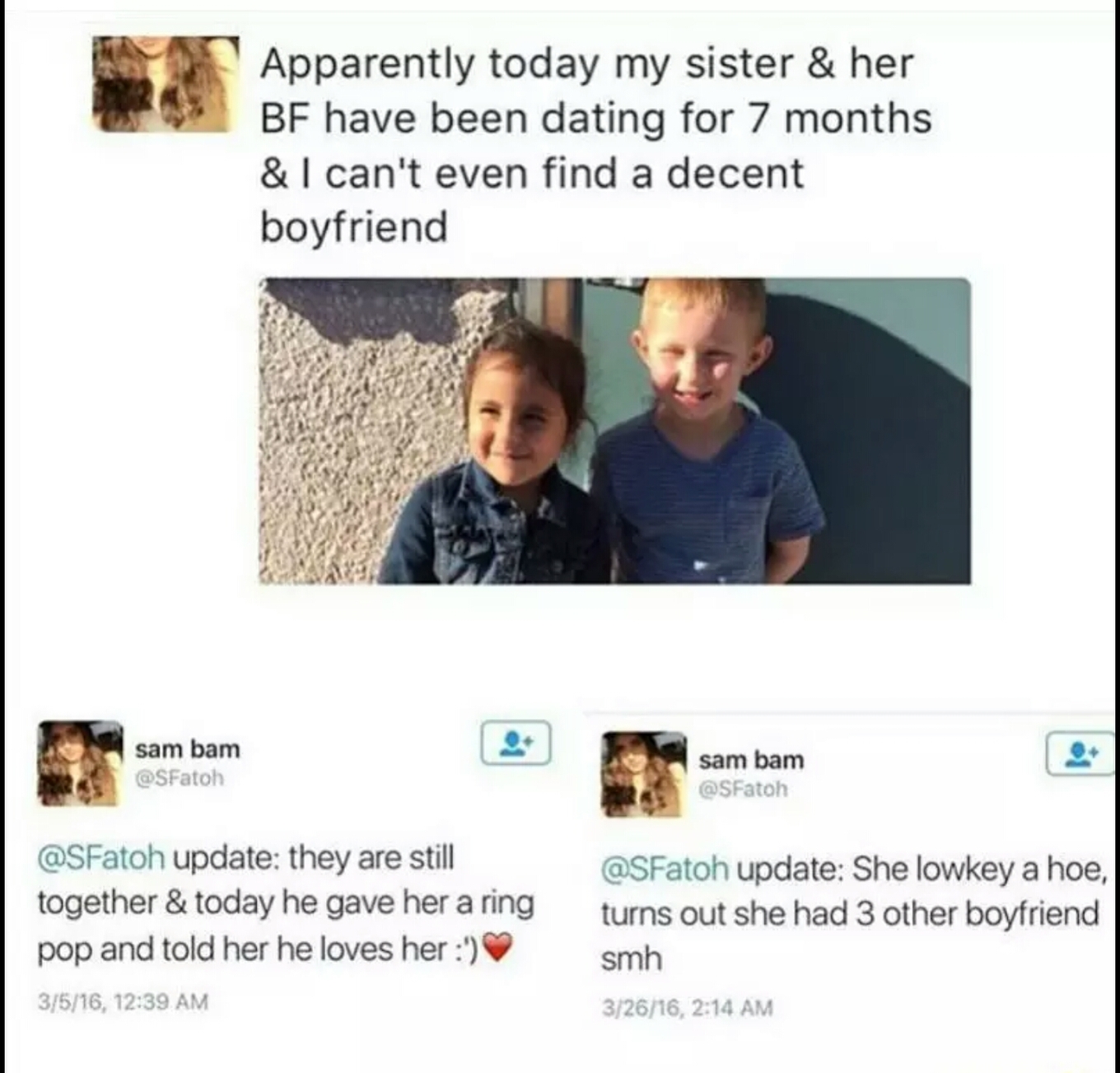 Starting to cheat at young ages.. smh.