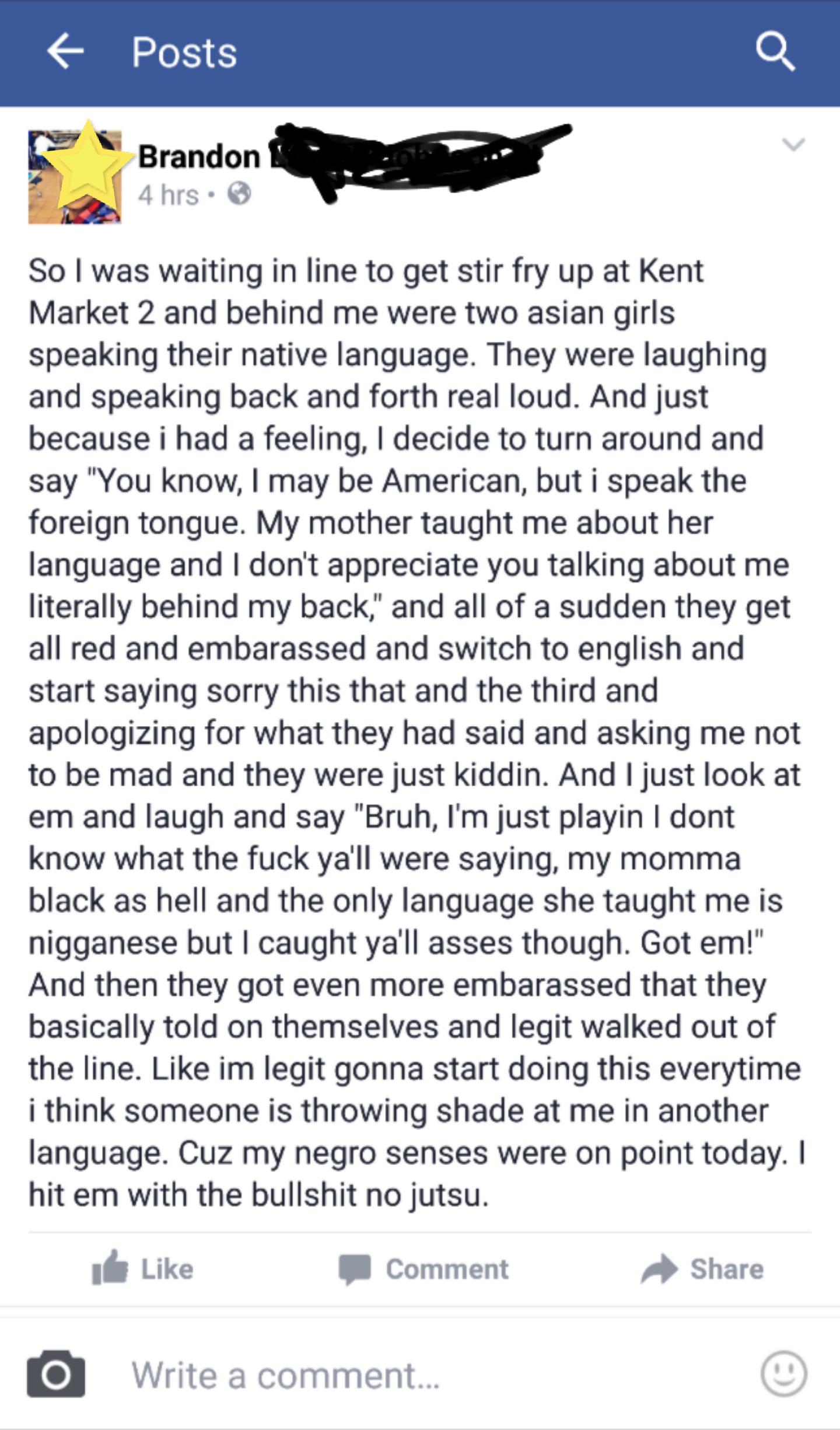 Negro senses on point