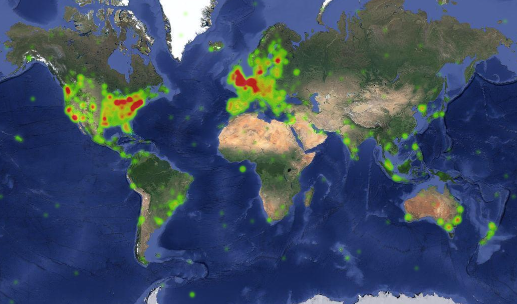 Generated a heatmap based on the markers from the PCMR map from last week.