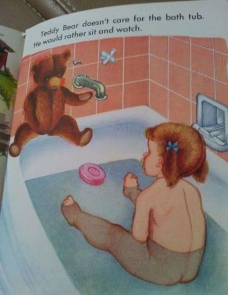 he dont like to bath, dirty teddy ...smh