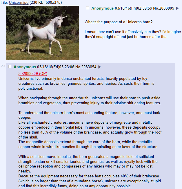 Anon explains unicorns