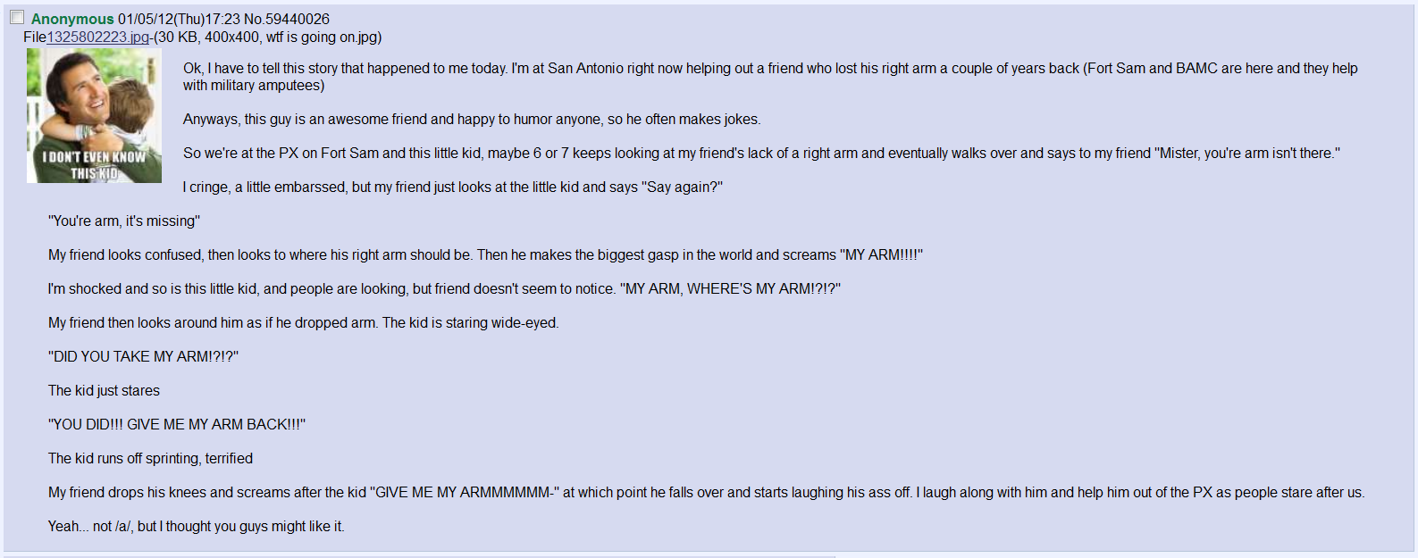 anon want his arm back