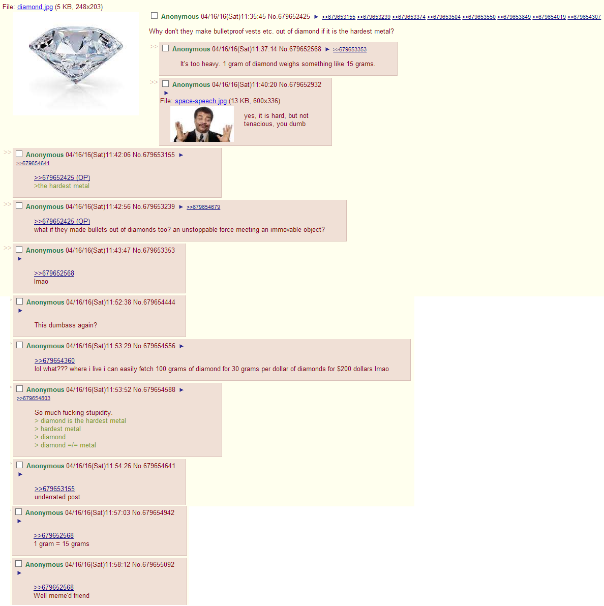 Anon tries to make diamond armor
