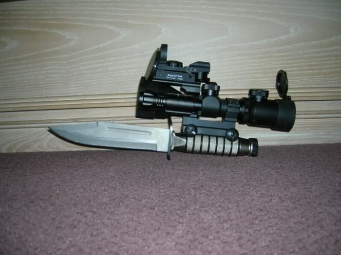 Scoped knife. Your argument is invalid.