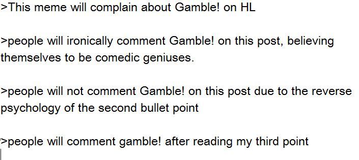 The Gamble! paradox