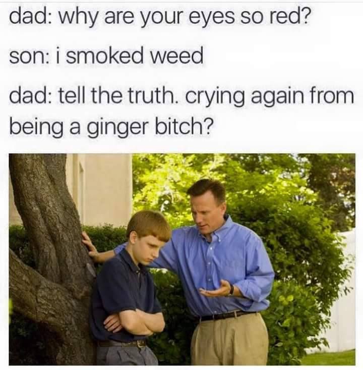 Gingers, always crying about being Gingers.