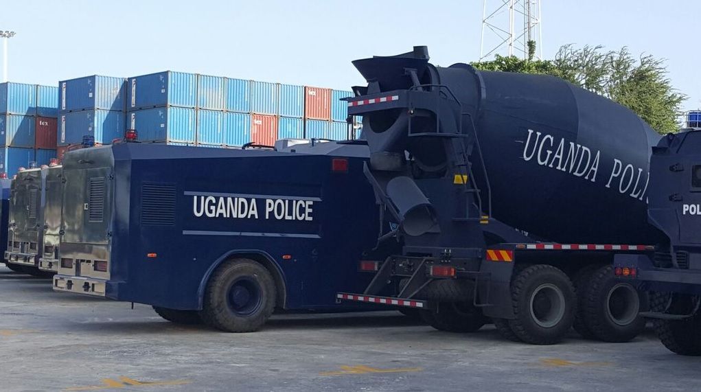 No authority on police work, but what are they using the cement mixer for? Wheelchair riots?