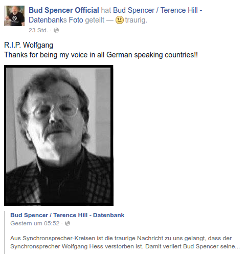 So the german voice of Bud Spencer died...