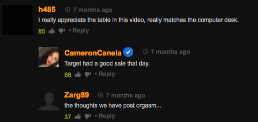 Pornhub comment gold