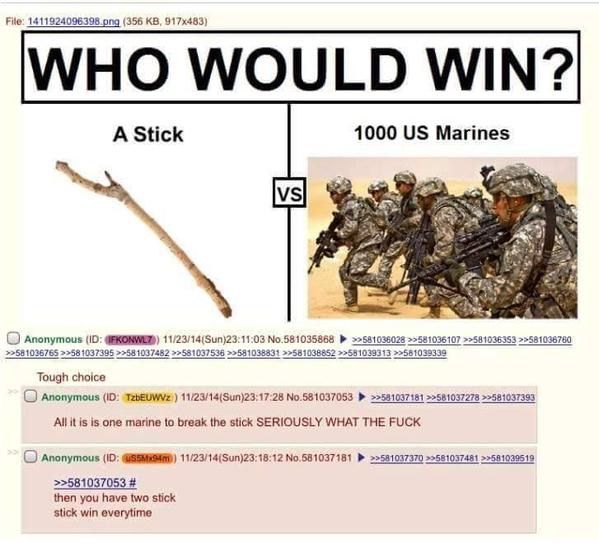 Stick vs. Marines