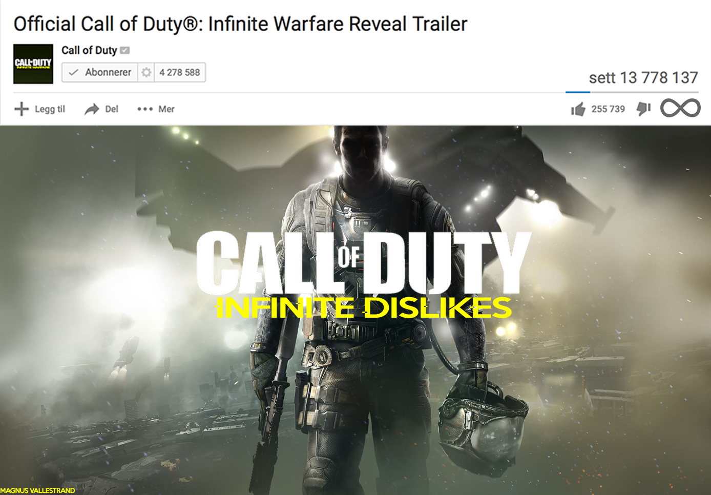 When you see the dislike bar on the new cod trailer