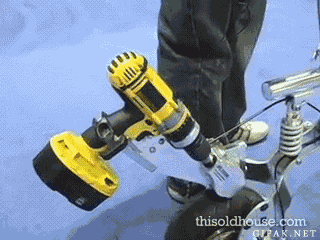 Just a drill-powered bike