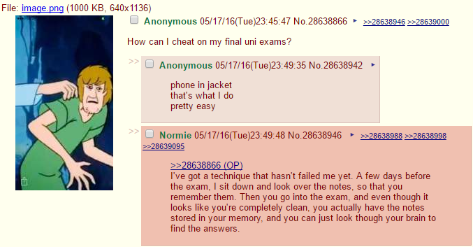 Cheating on the exam