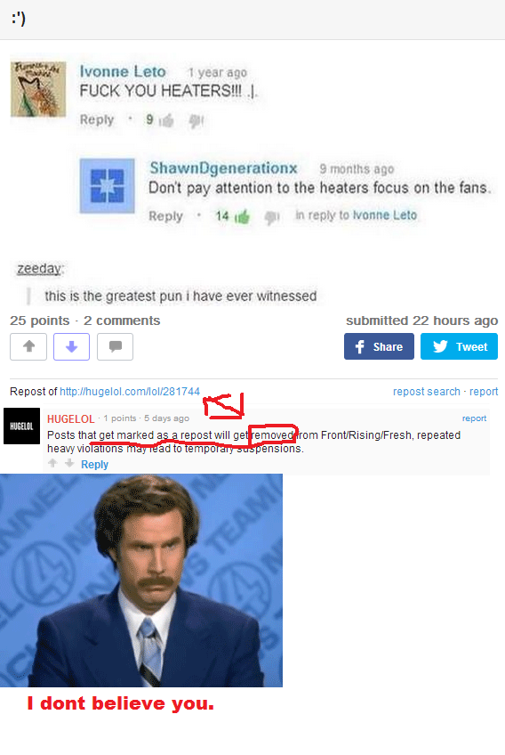 So about removing reposts mr admins.... about the promise you made to delete them