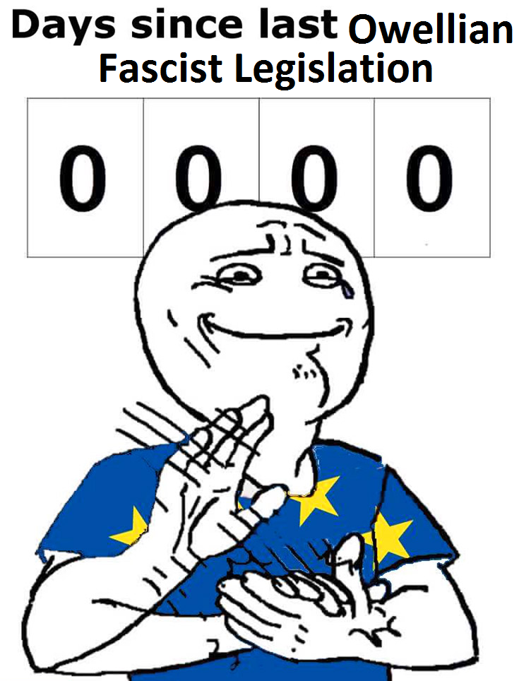 "hate speech" ban is up in europe, also Orwellian