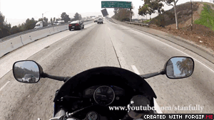 Motorcyclist's close call