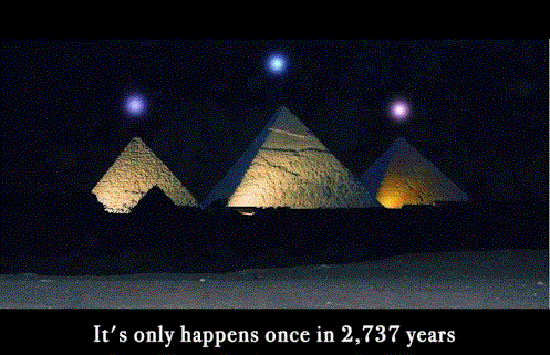 3 Planets Balanced on Giza Pyramids on December 3 2012