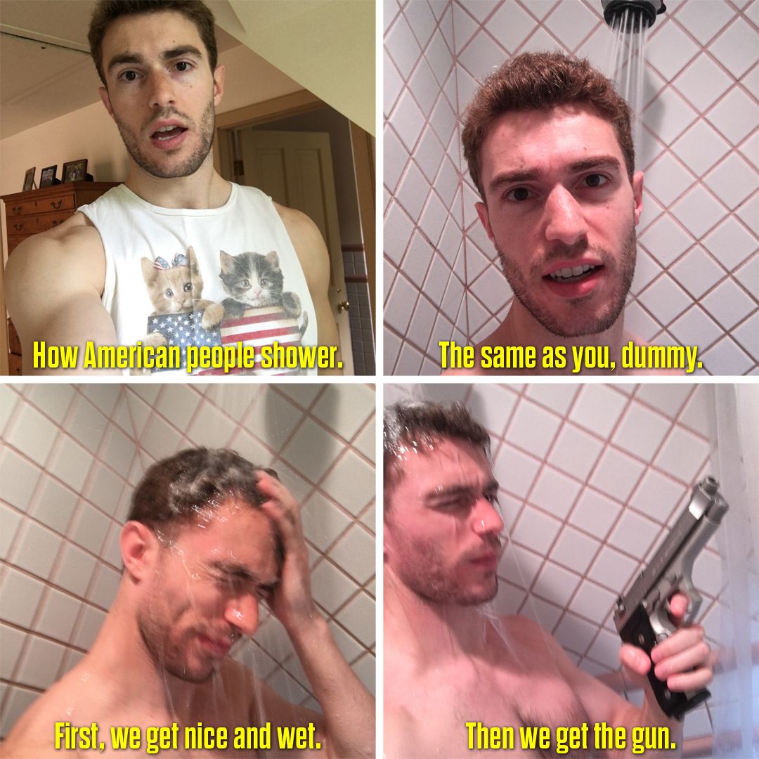 How American people shower.
