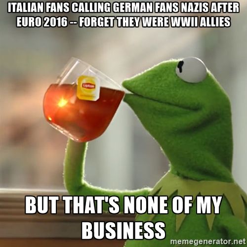 German fans being called Nazis after game with Italy. A bit ironic?