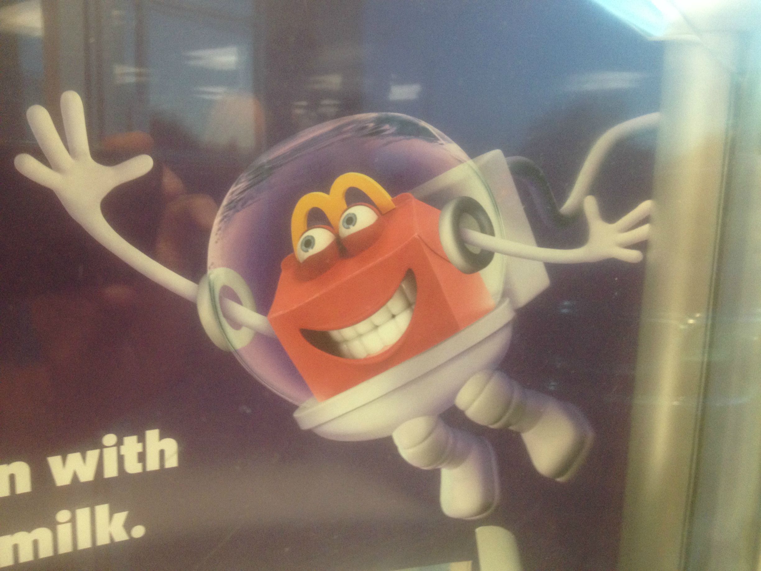 McDonald's mascot is a happy meal in a toilet