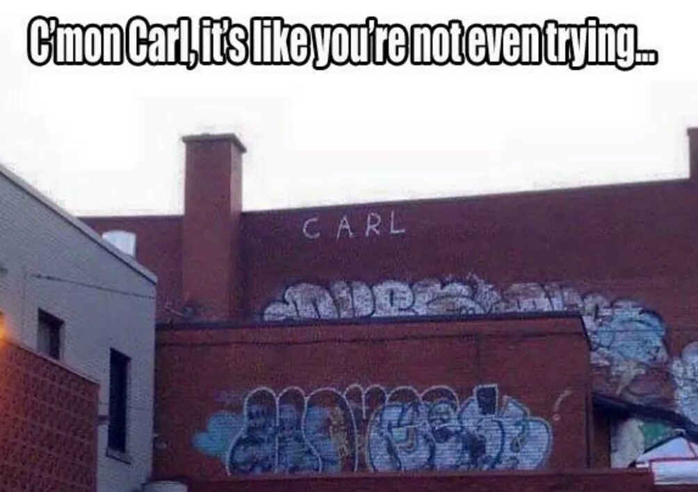 Carl showing no effort.