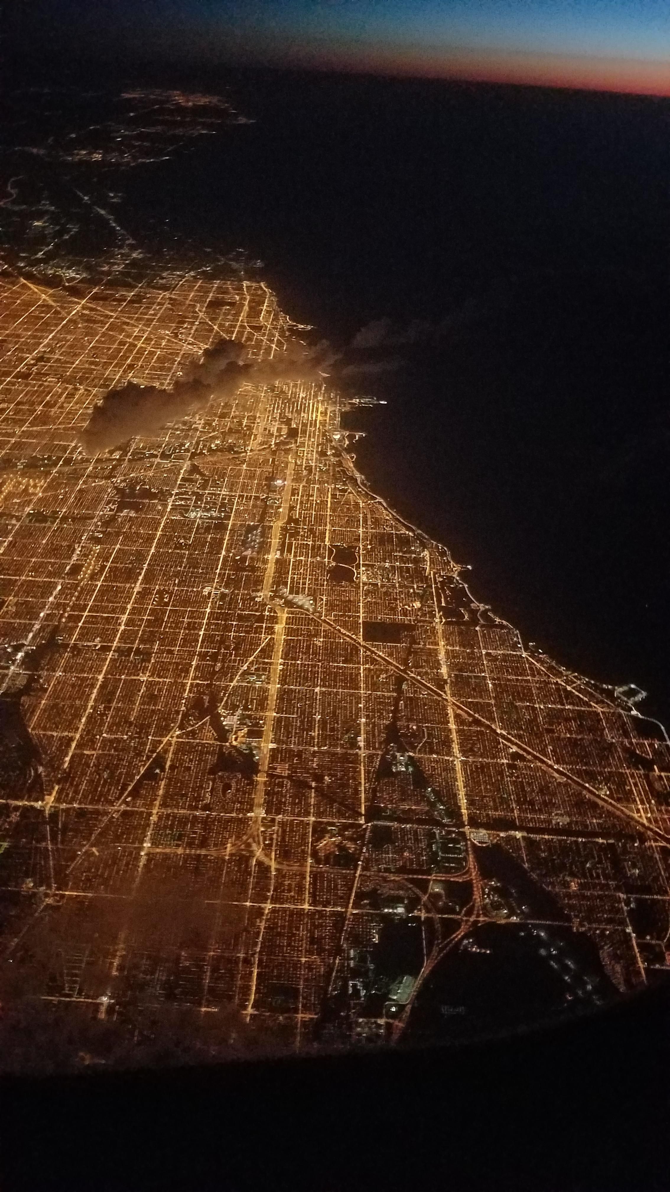 Flying over Chicago this morning