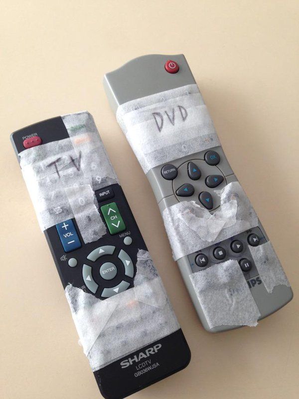 An optimised TV & DVD remote for grandmothers everywhere.