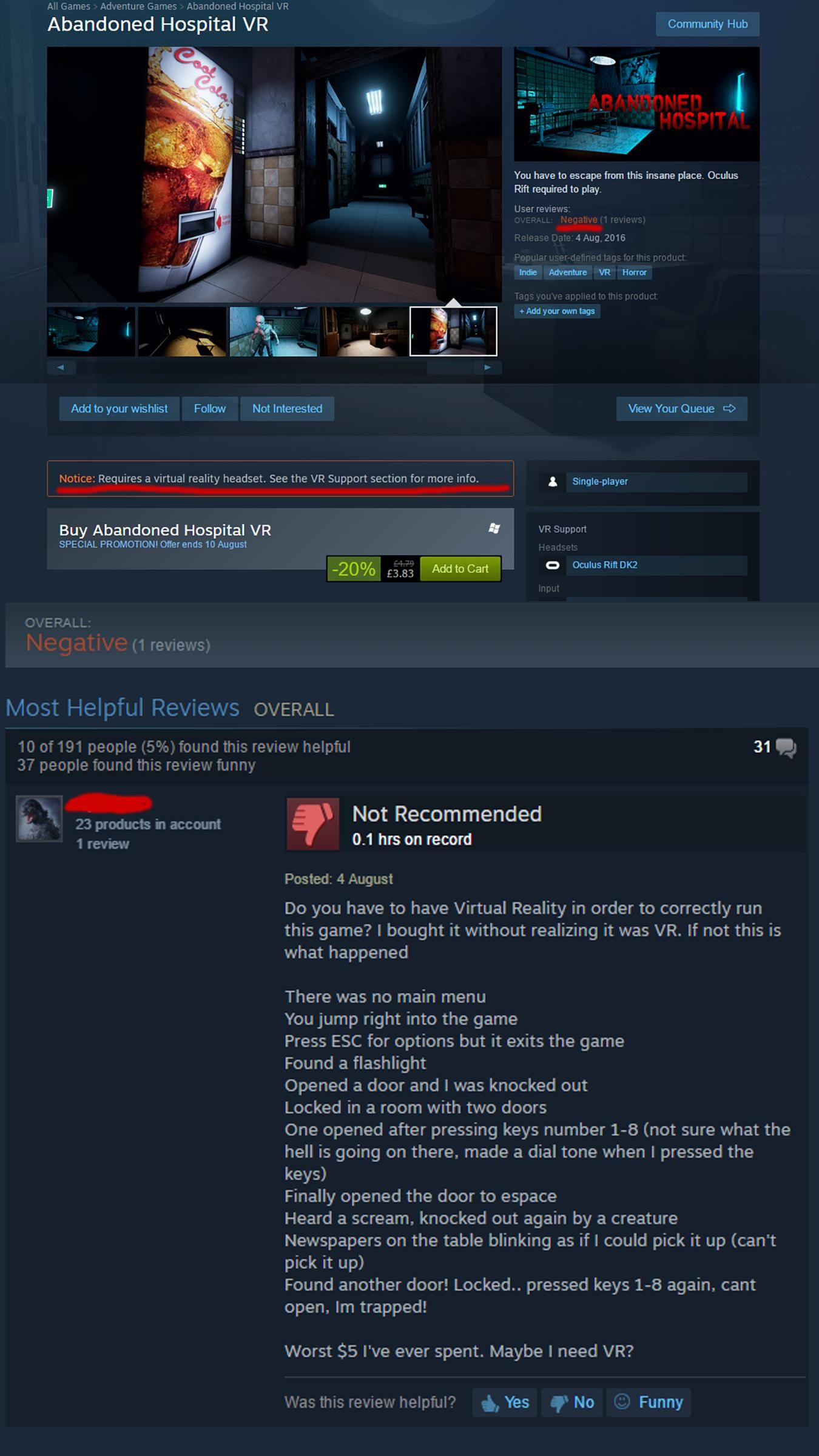 I feel sorry for Devs when their games get negative reviews from dumbasses like this.
