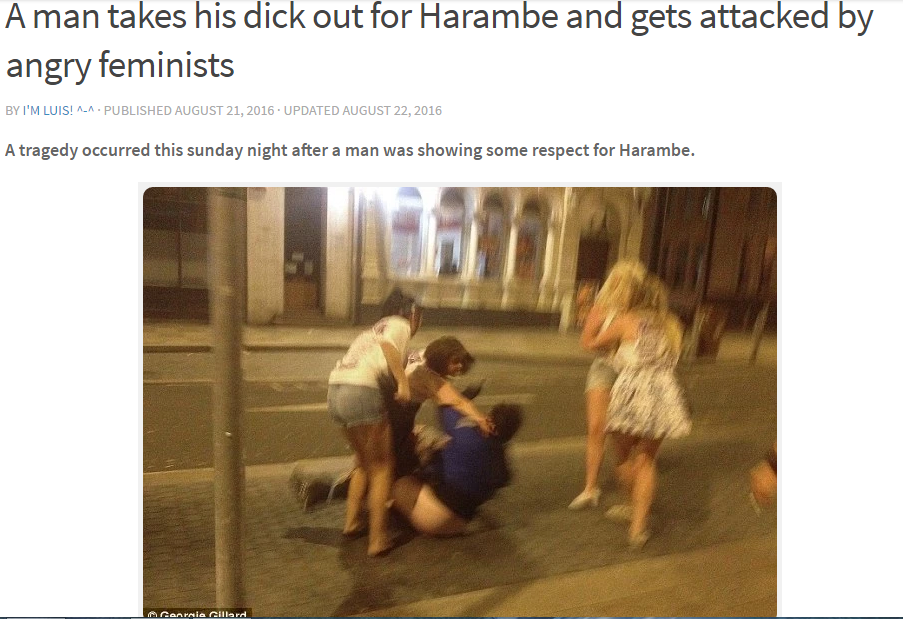***'s out for Harambeee