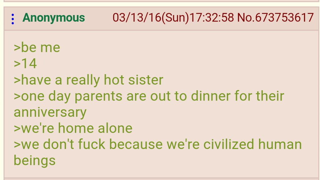 Anon tells a normie story