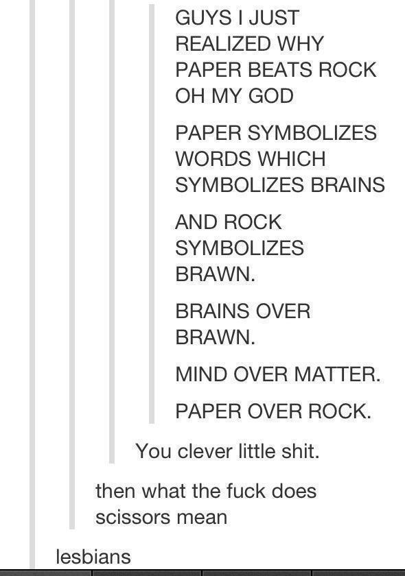 The meaning of Rock, Paper, Scissors