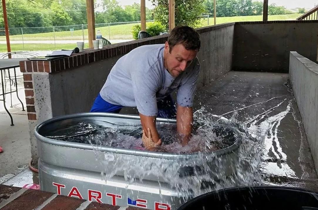A church posted pics of their baptisms. This was my favourite.