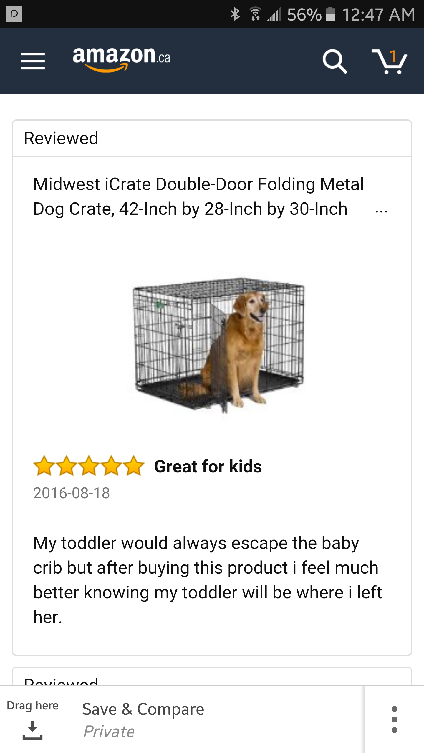 Looking for a dog cage when I stumbled across this review