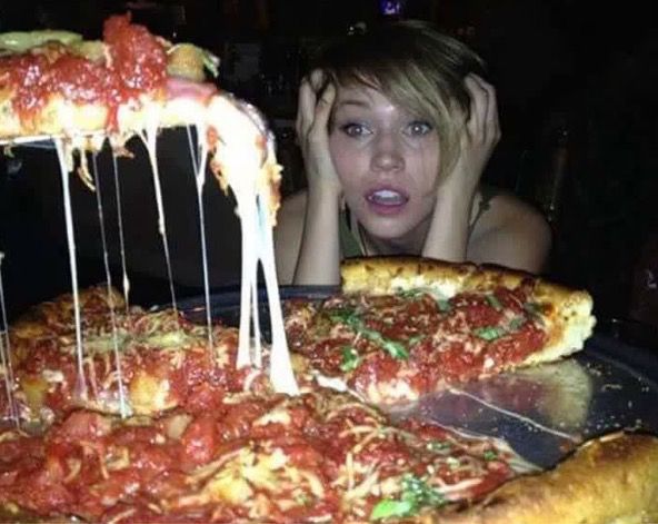 All I want is a girl to look at me the way this girl looks at pizza.