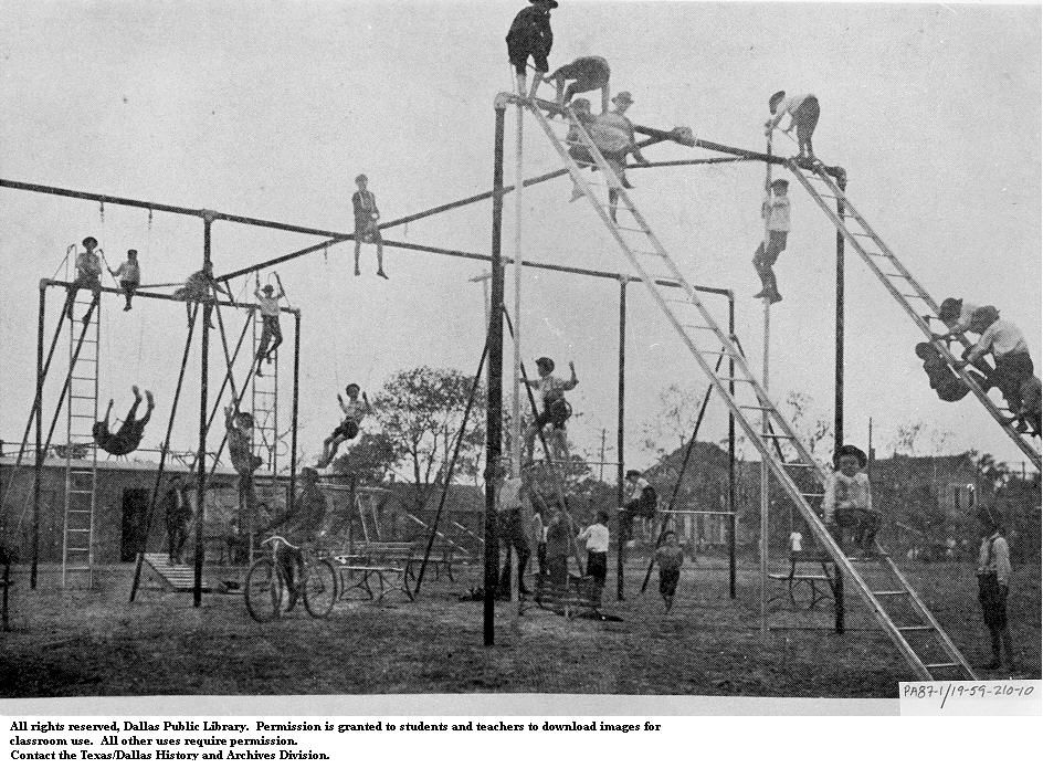 school playground equipment in the year 1900