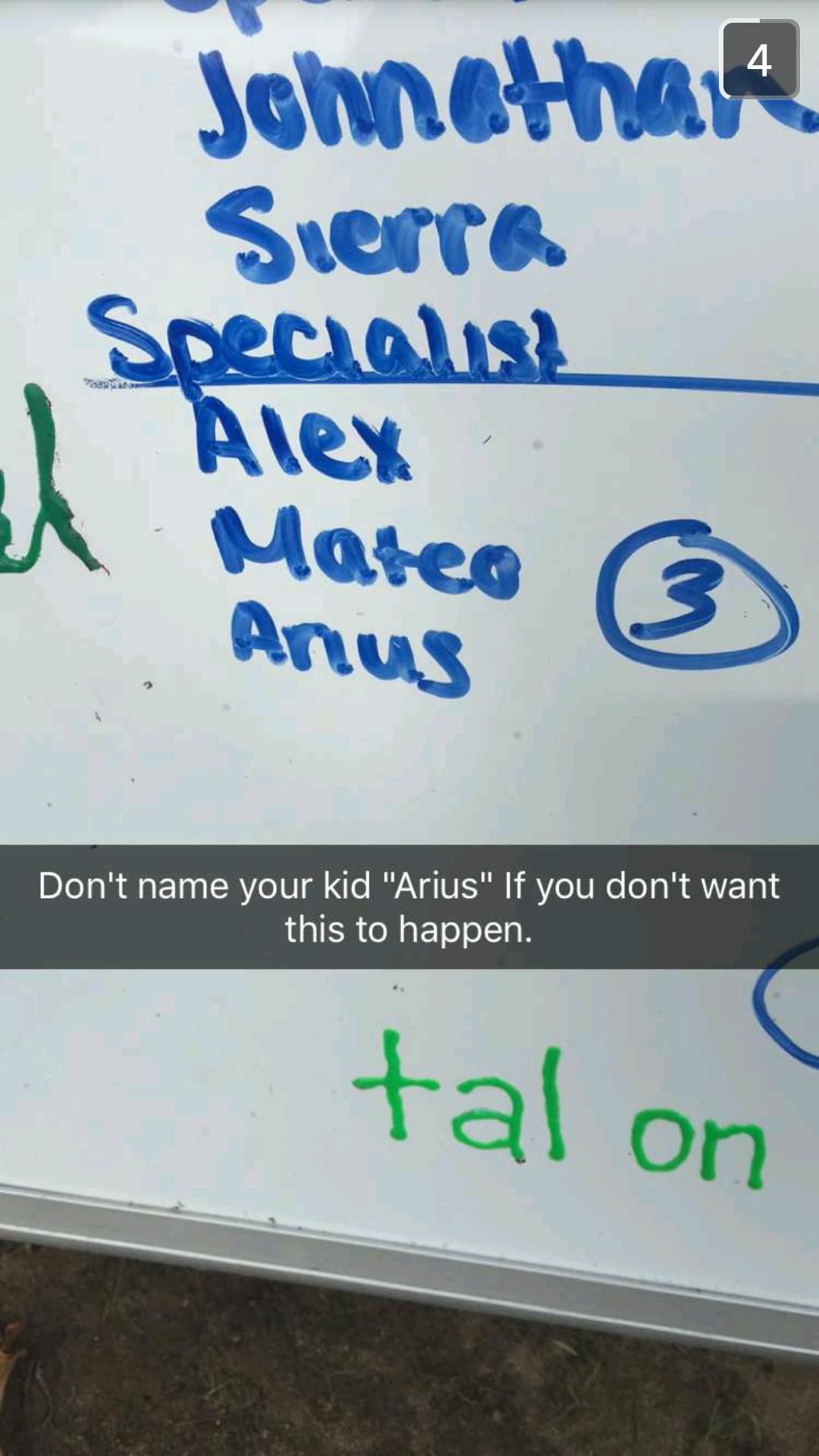 Just a tip for parents considering original names for their kids...