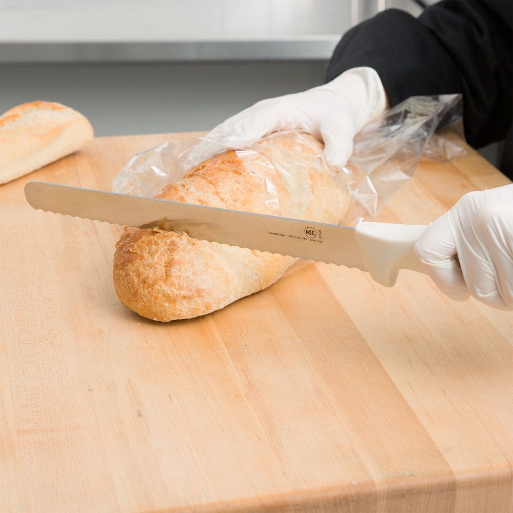Be sure to use a serrated edge knife when slicing so as to not ruin the bread