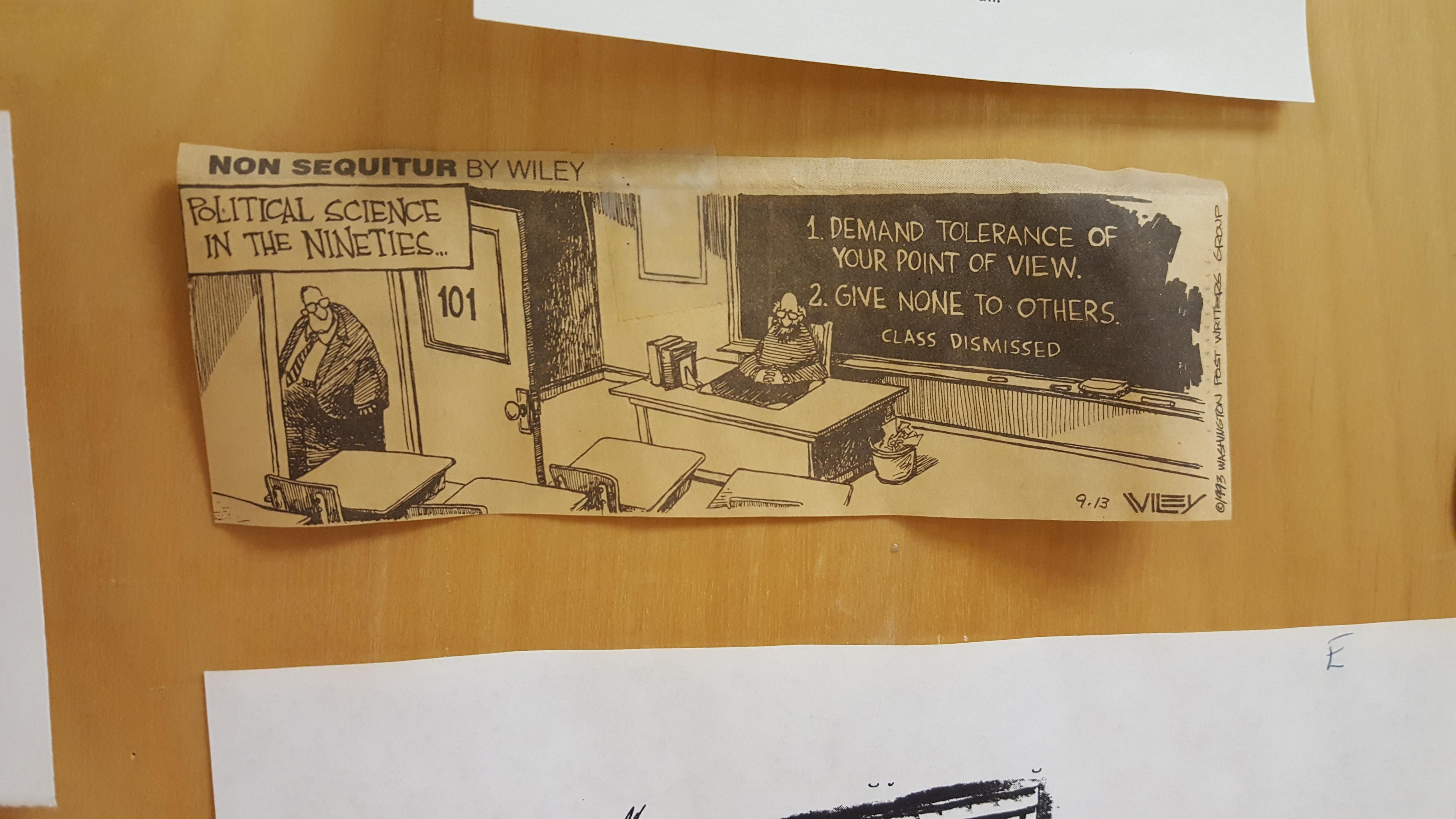 This 23 year old Non Sequitur Comic on my Prof's door is still true today
