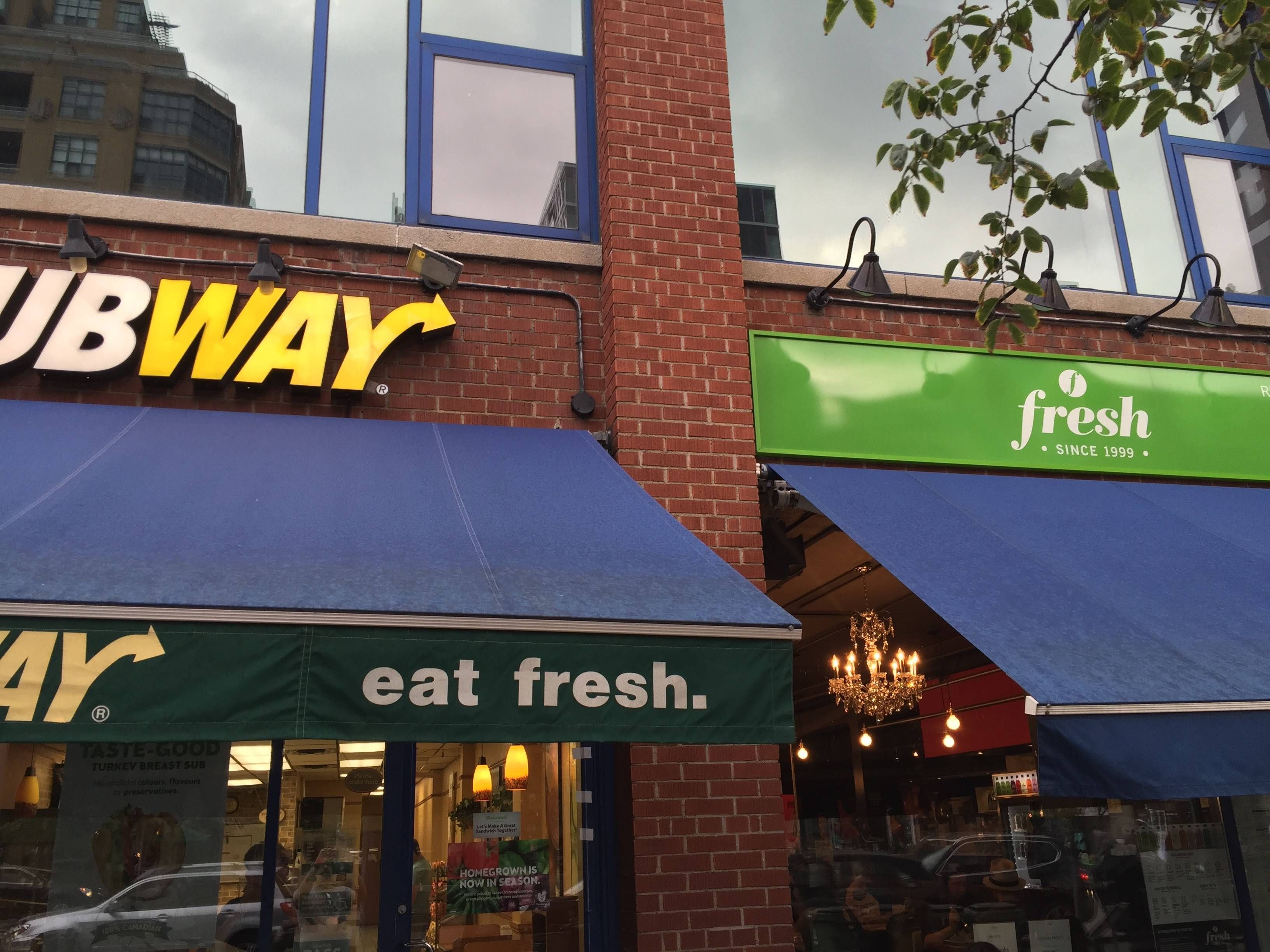 This Subway is telling people to eat next door