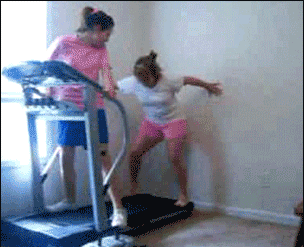 Mommy hits the treadmill