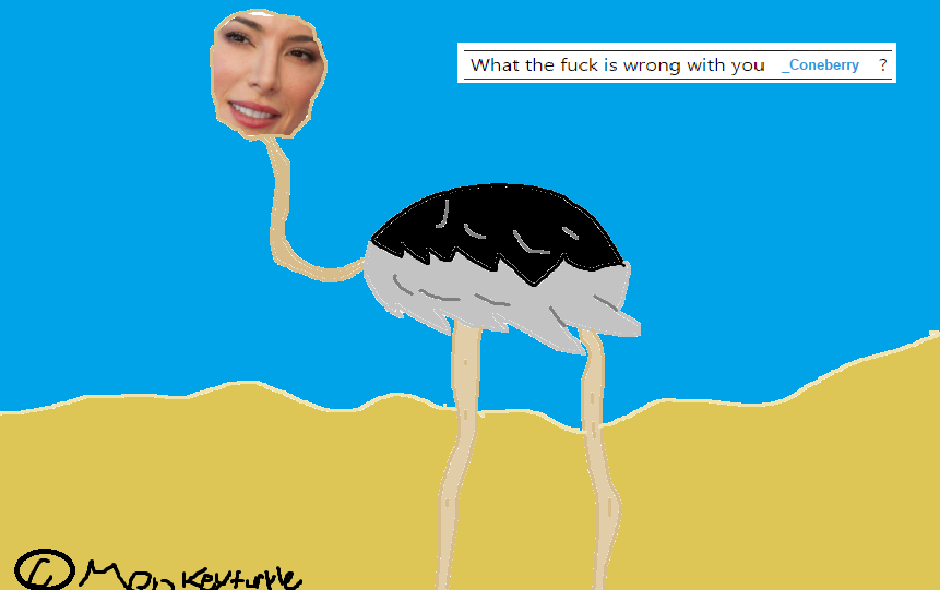 Day 8.3 : A ostrich with Jaime Murray's head