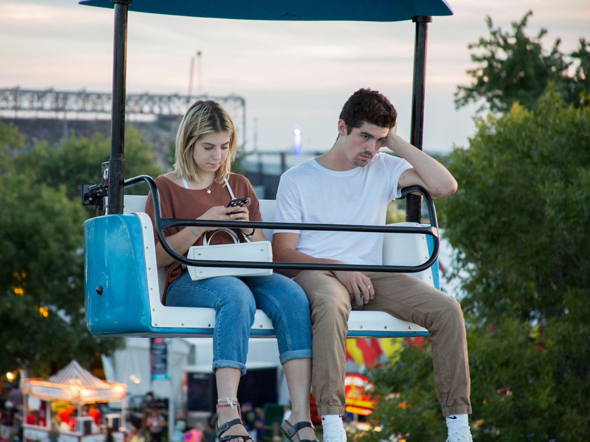 PsBattle: Couple enjoying the Minnesota State Fair.