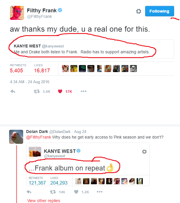 When Filthy Frank finally gets acknowledged