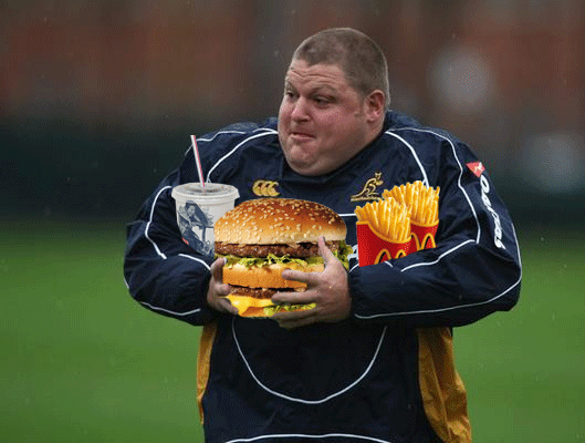 Prefer not to play rugby but rather eat