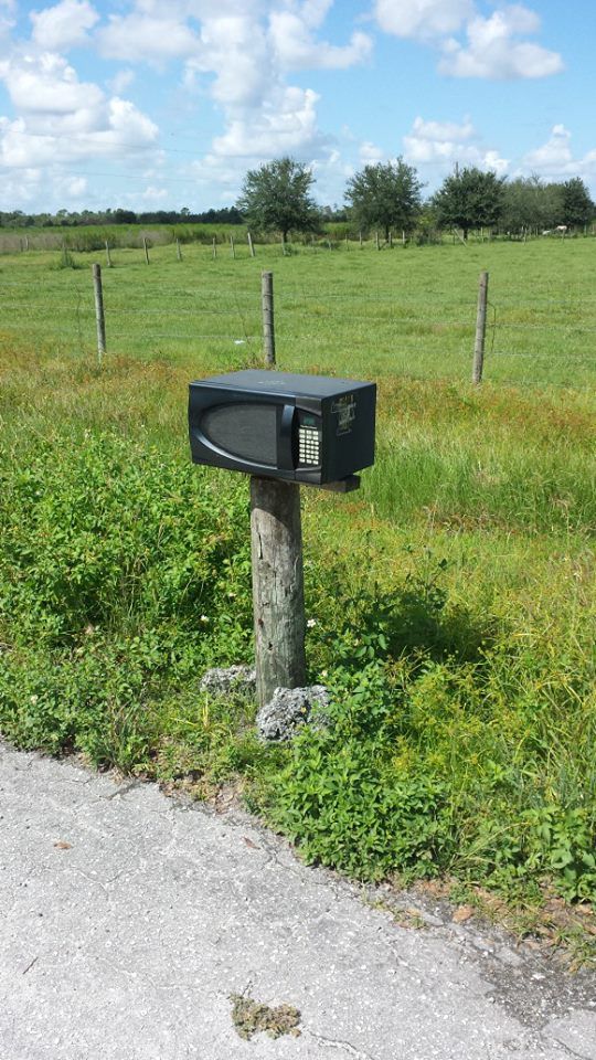 My neighbors' mailbox is a microwave.