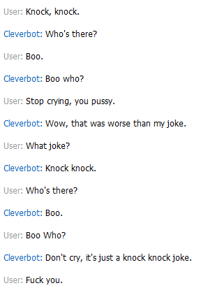 Cleverbot is stealing mah jokes.