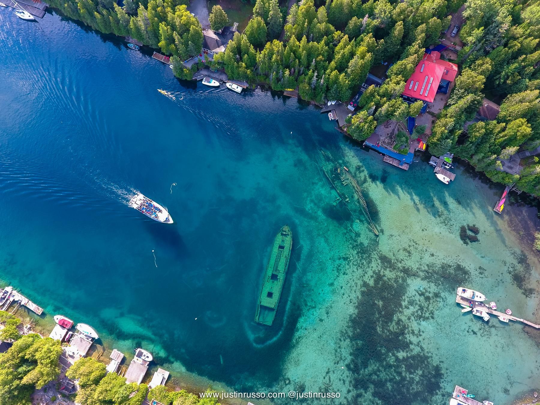 Droned The Shipwrecks in Tobermory, Ontario last weekend.