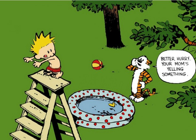 Only Bill Watterson could sum up my childhood in one picture with six words