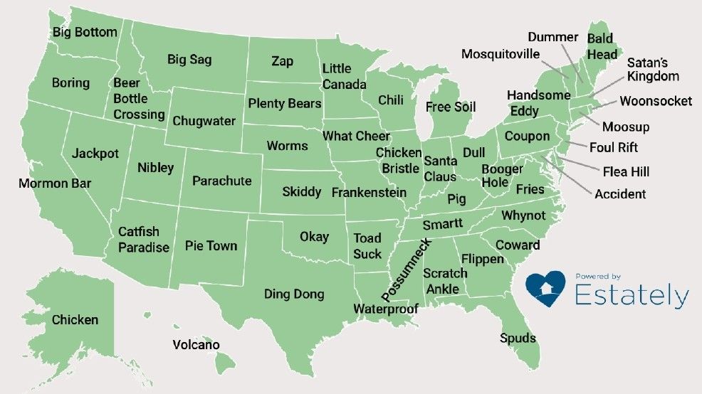 The weirdest town names in all 50 states.