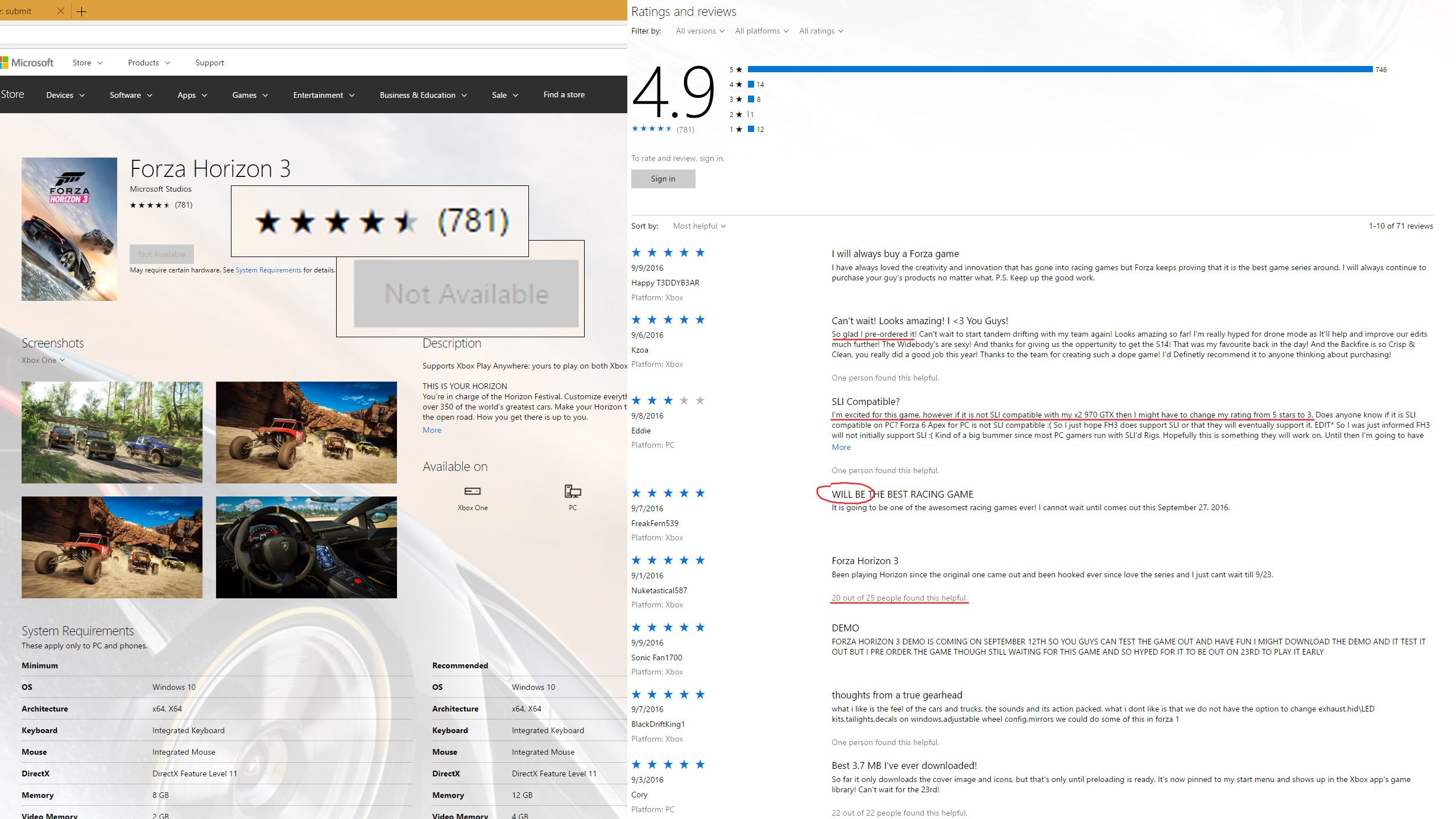 You guys complain on Steam Reviews. Check out Windows Store - This game is not even out yet.